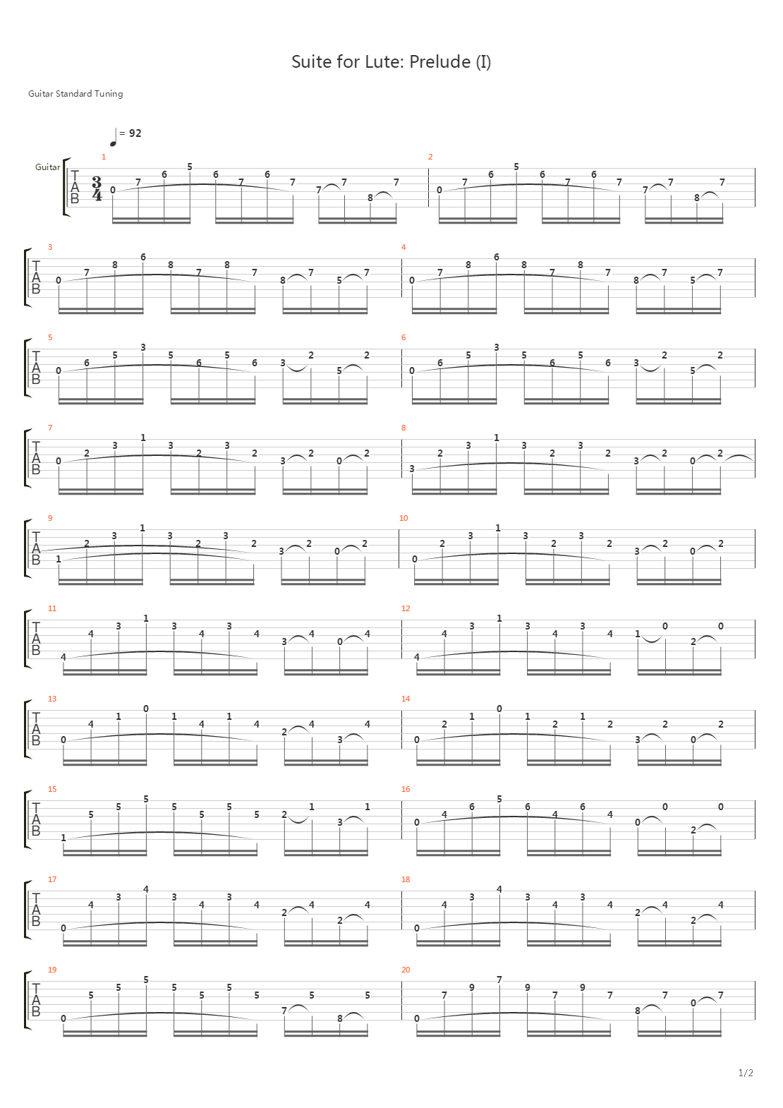 Prelude - Bwv 999吉他谱