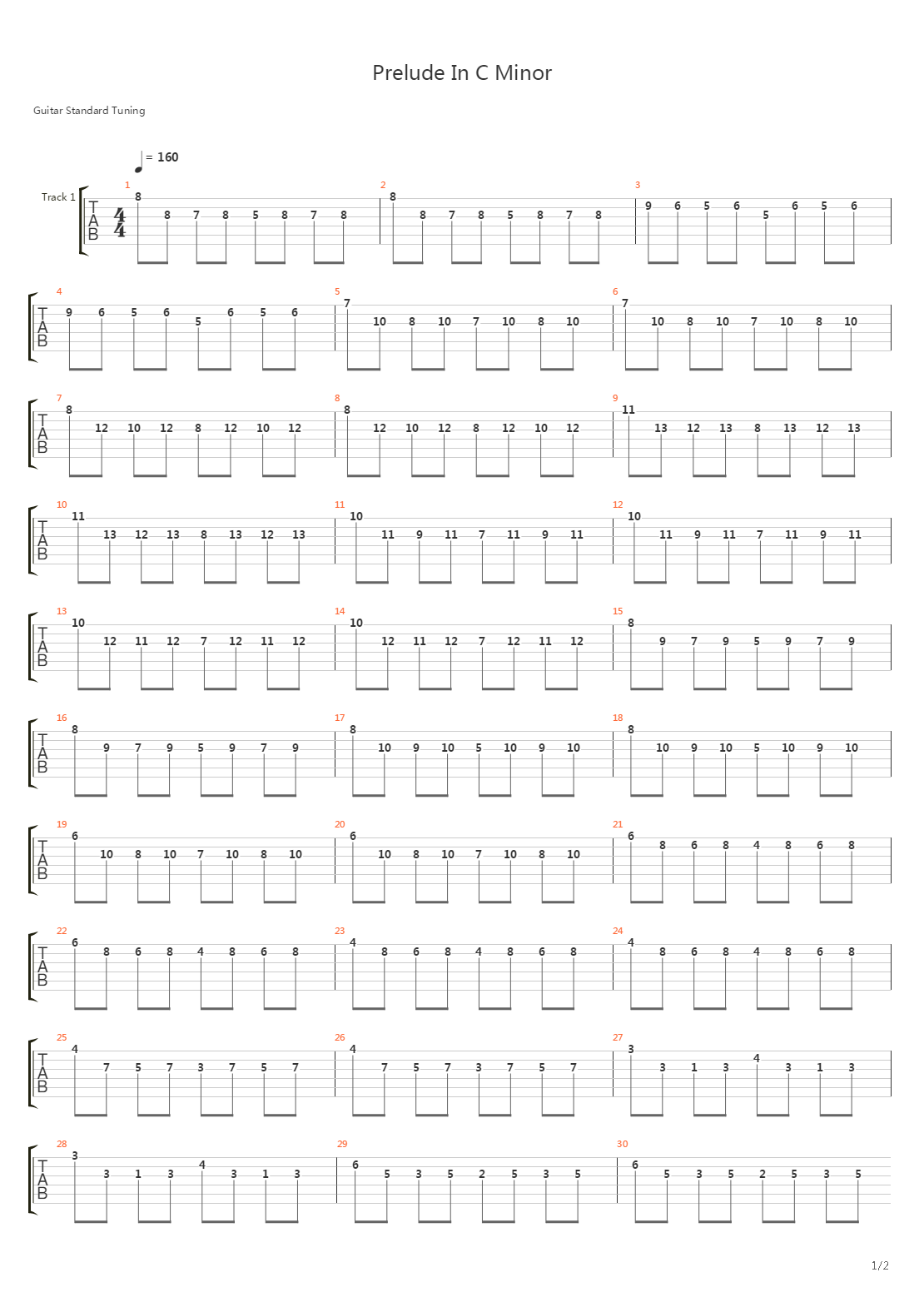 Prelude In C Minor吉他谱