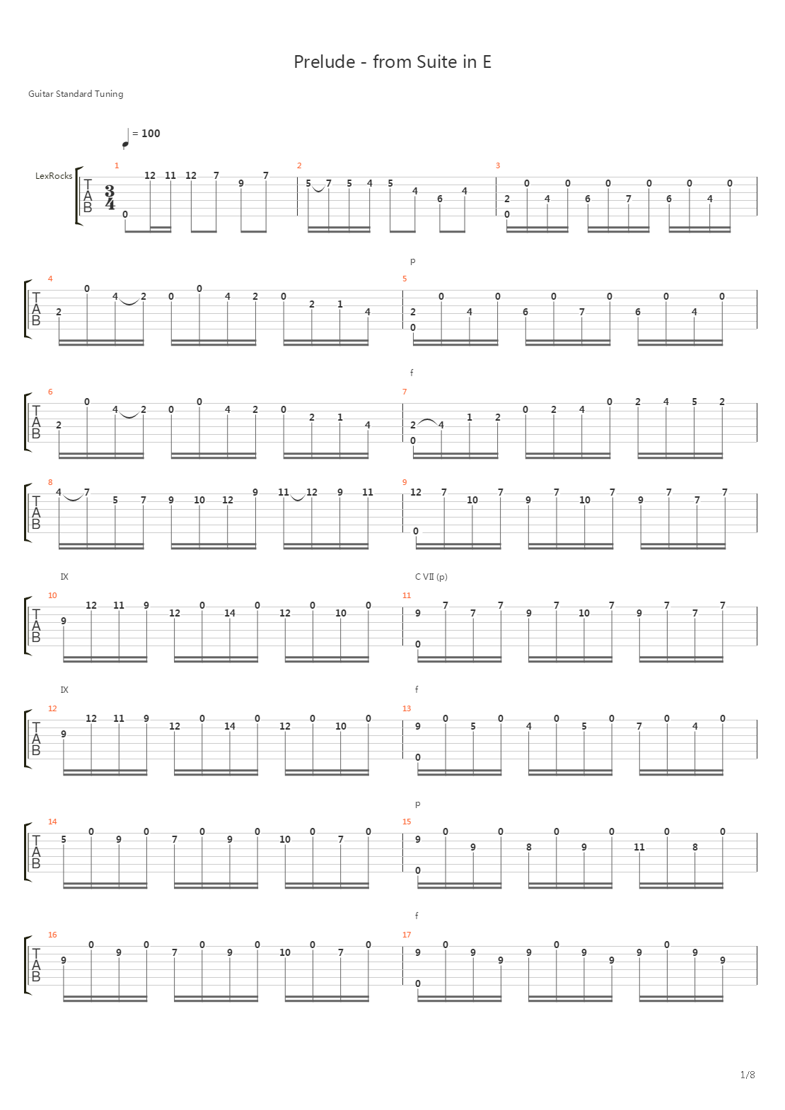 Prelude In E From 4th Lute Suite吉他谱