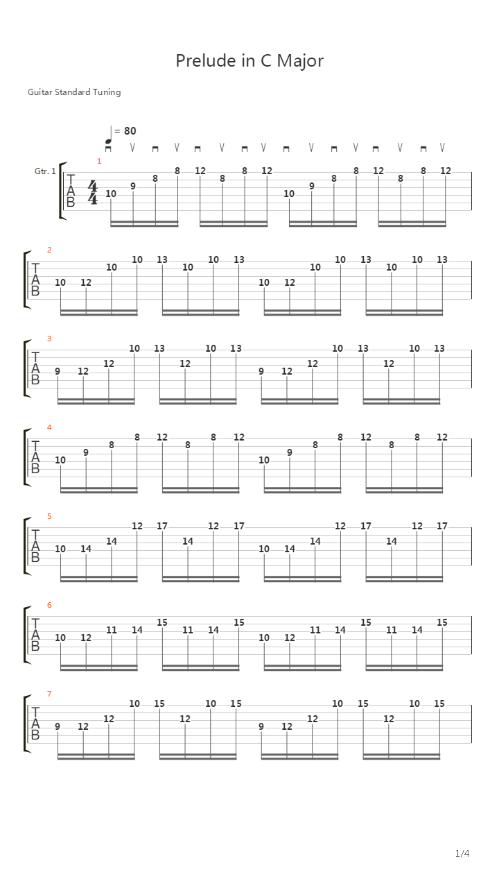 Prelude in C Major (played by Luis Moreno)吉他谱