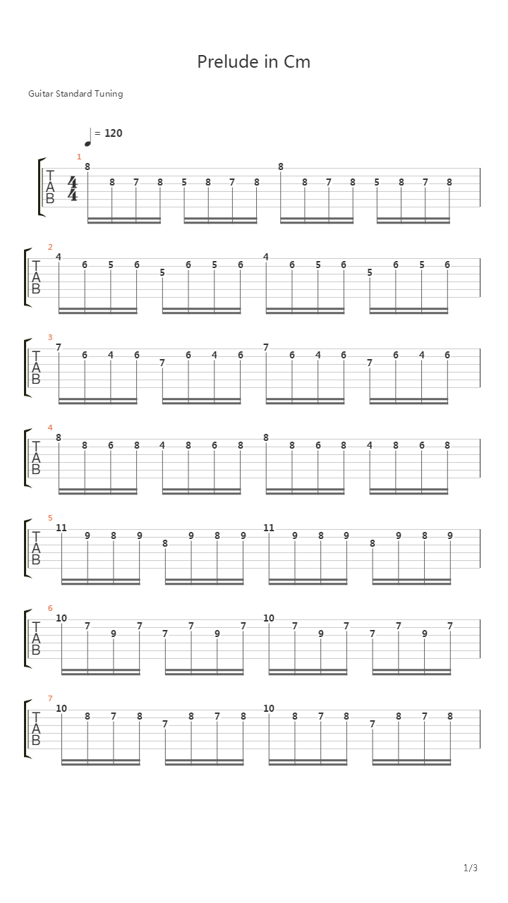 Prelude in Cm吉他谱