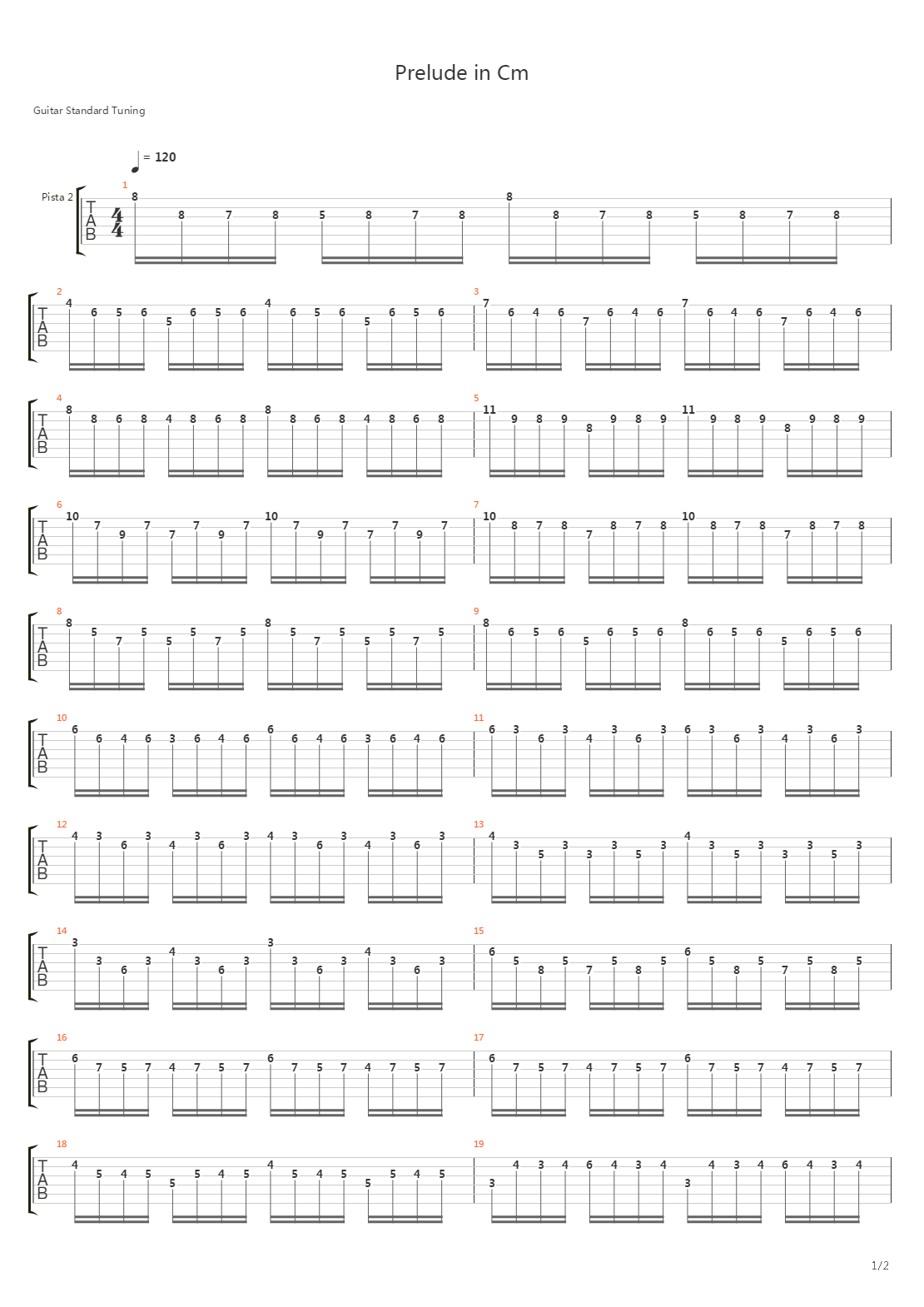 Prelude in Cm吉他谱