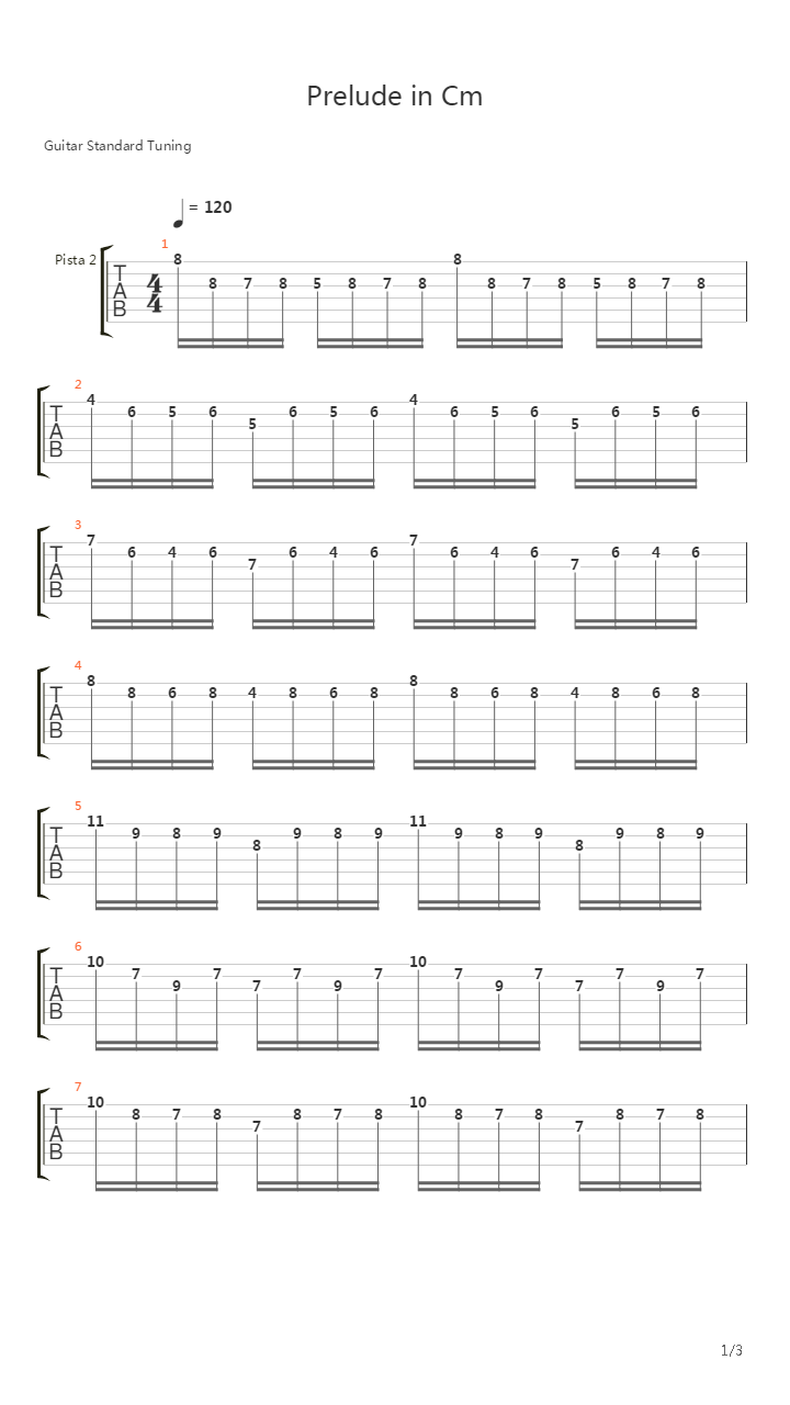 Prelude in Cm吉他谱