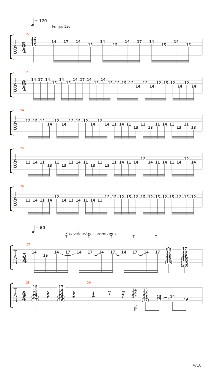 Toccata & Fugue In Dm Bwv 565 (Metal Version)吉他谱