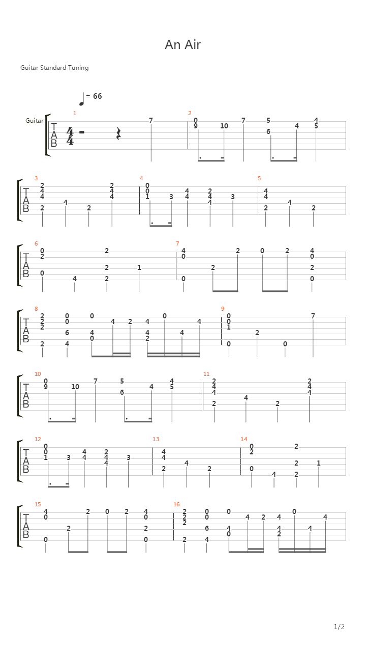 An air吉他谱
