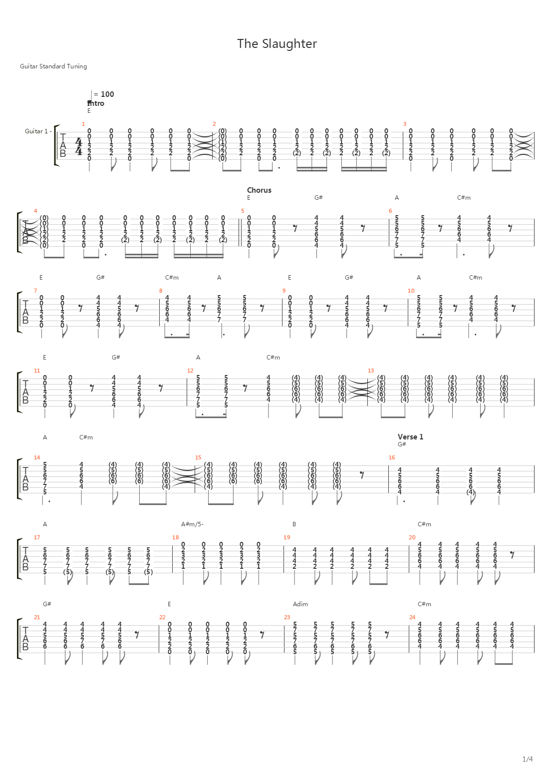 The Slaughter吉他谱