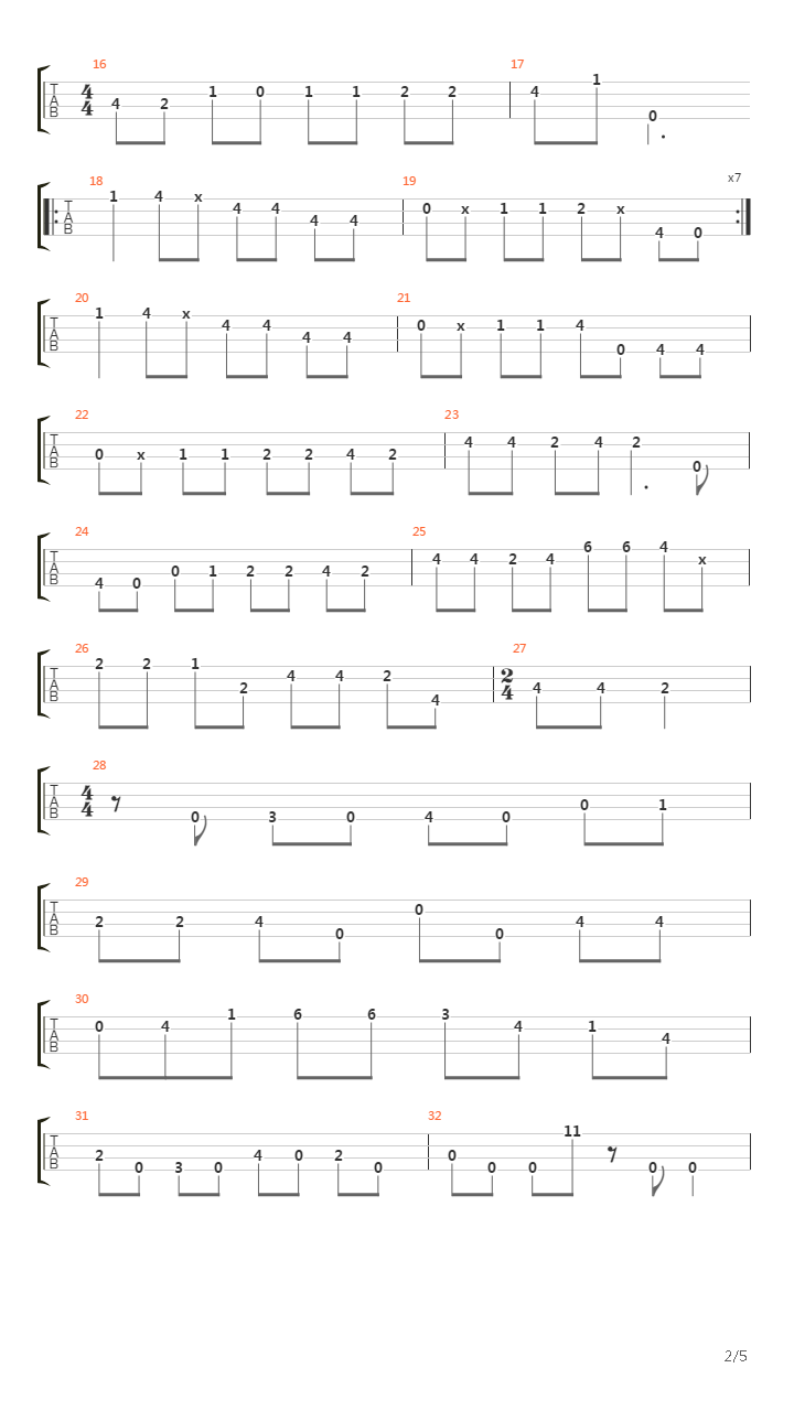 Jam In E吉他谱