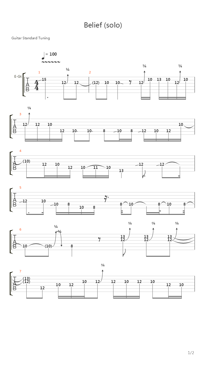 Belief (Live)吉他谱