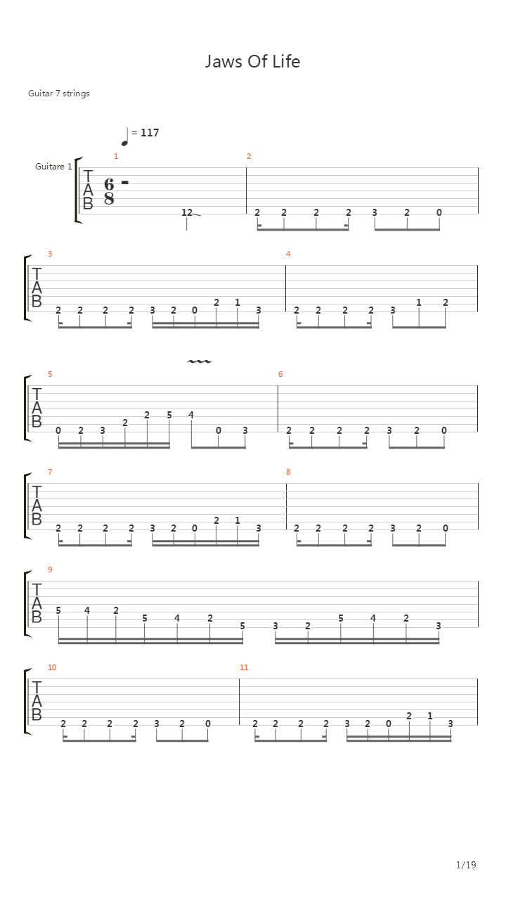 Jaws Of Life吉他谱