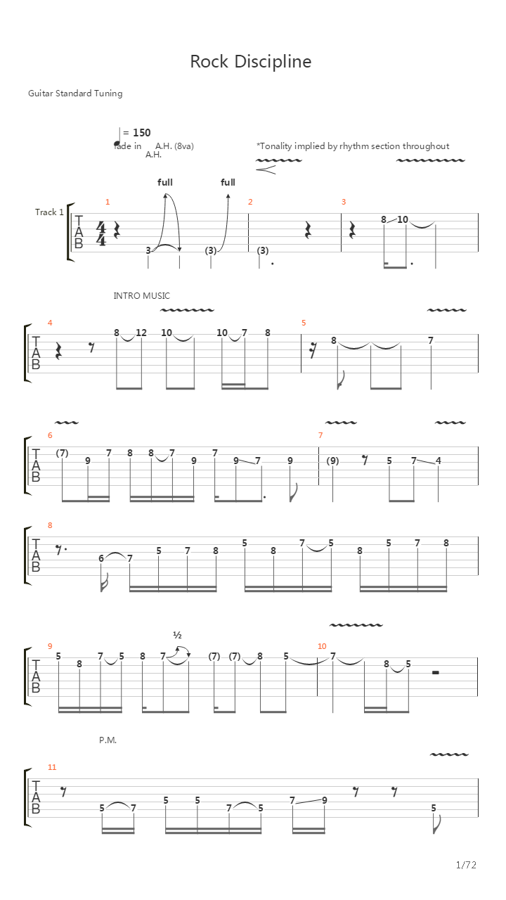 Rock Discipline (Complete)吉他谱