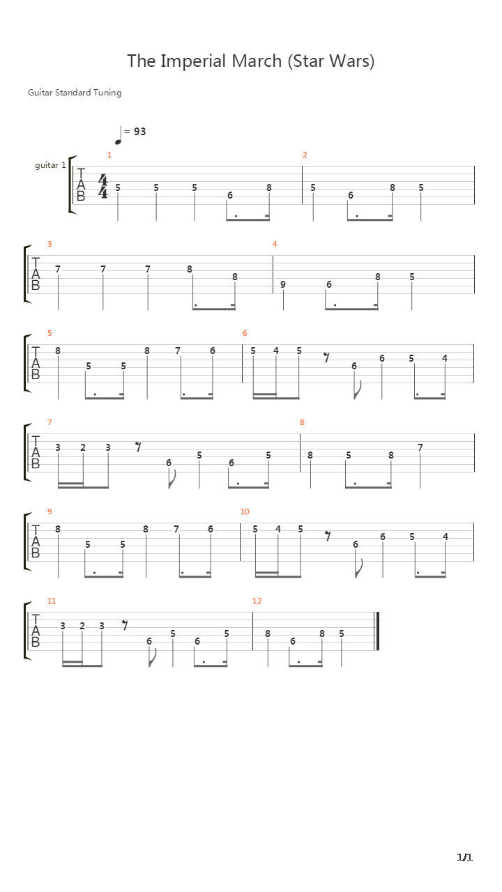 The Imperial March (Star Wars)吉他谱