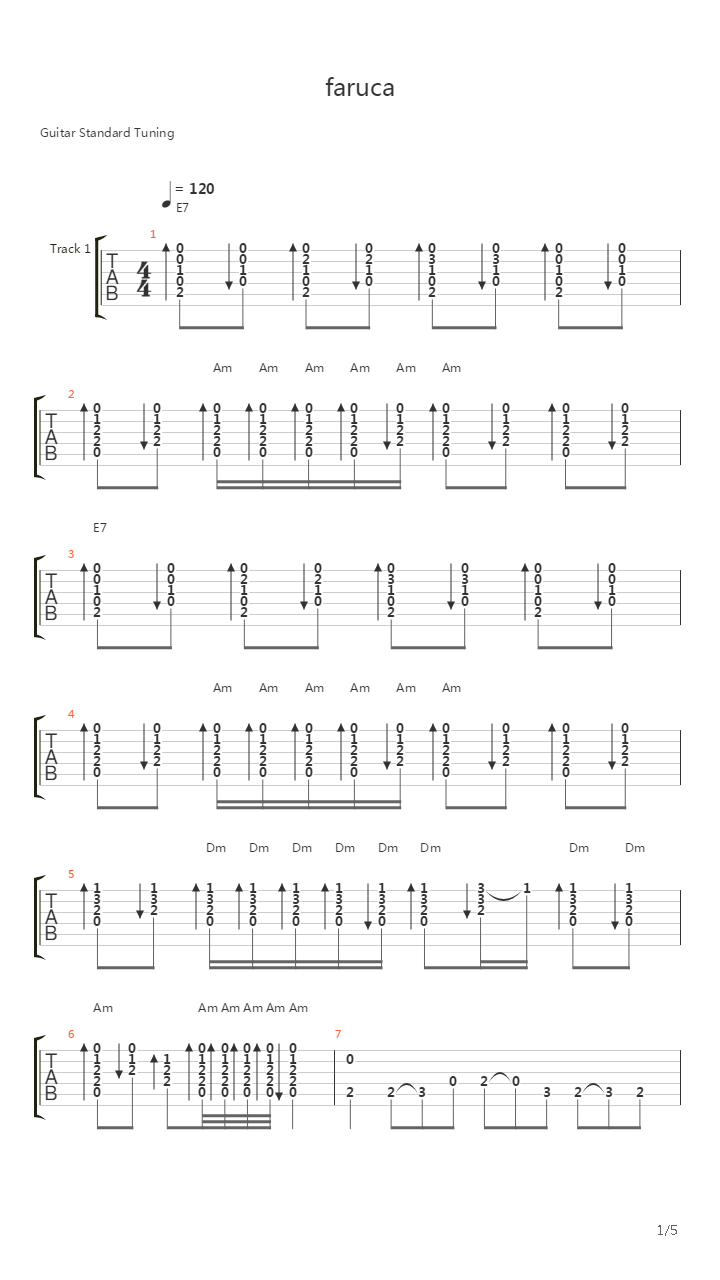 Faruca吉他谱