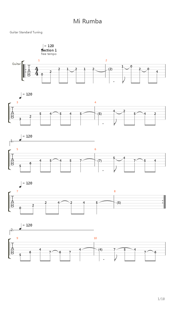 Mi Rumba吉他谱