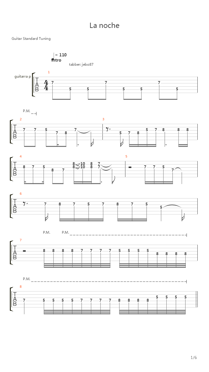 La Noche吉他谱