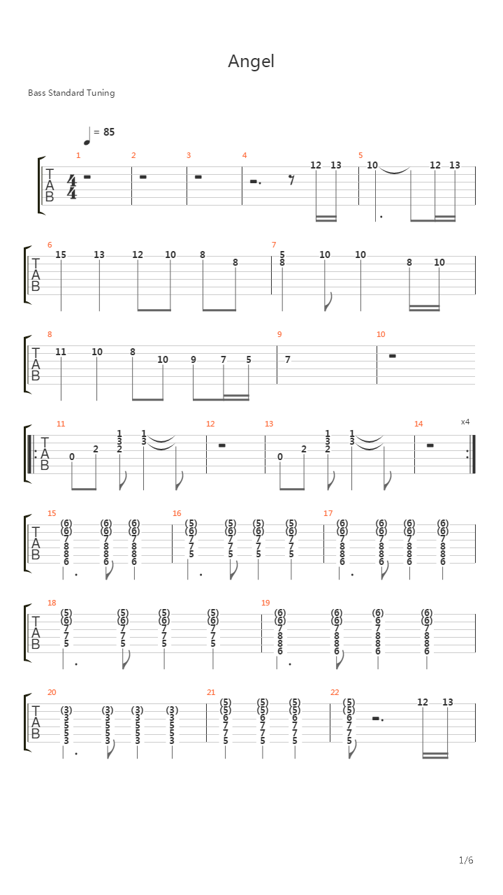 Angel吉他谱