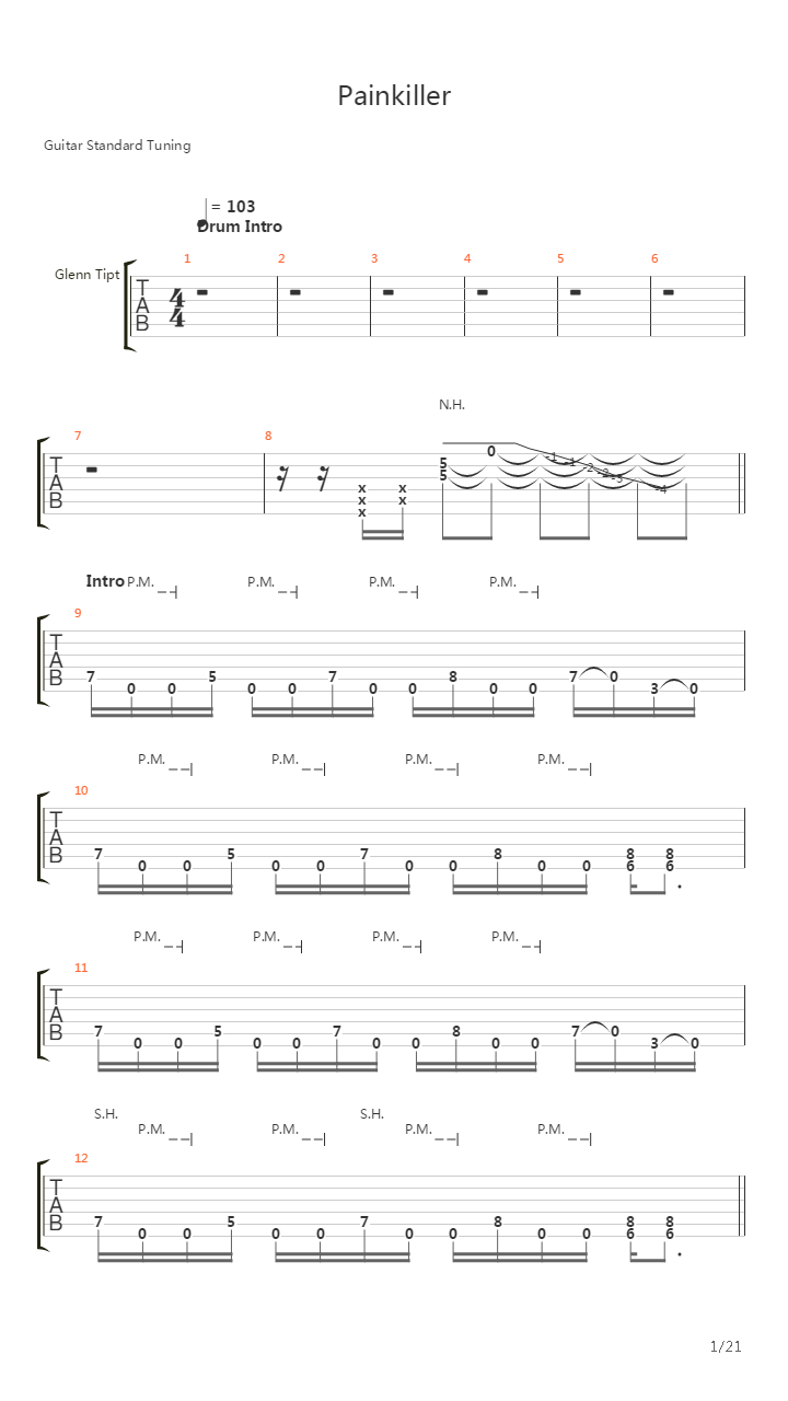 Painkiller吉他谱