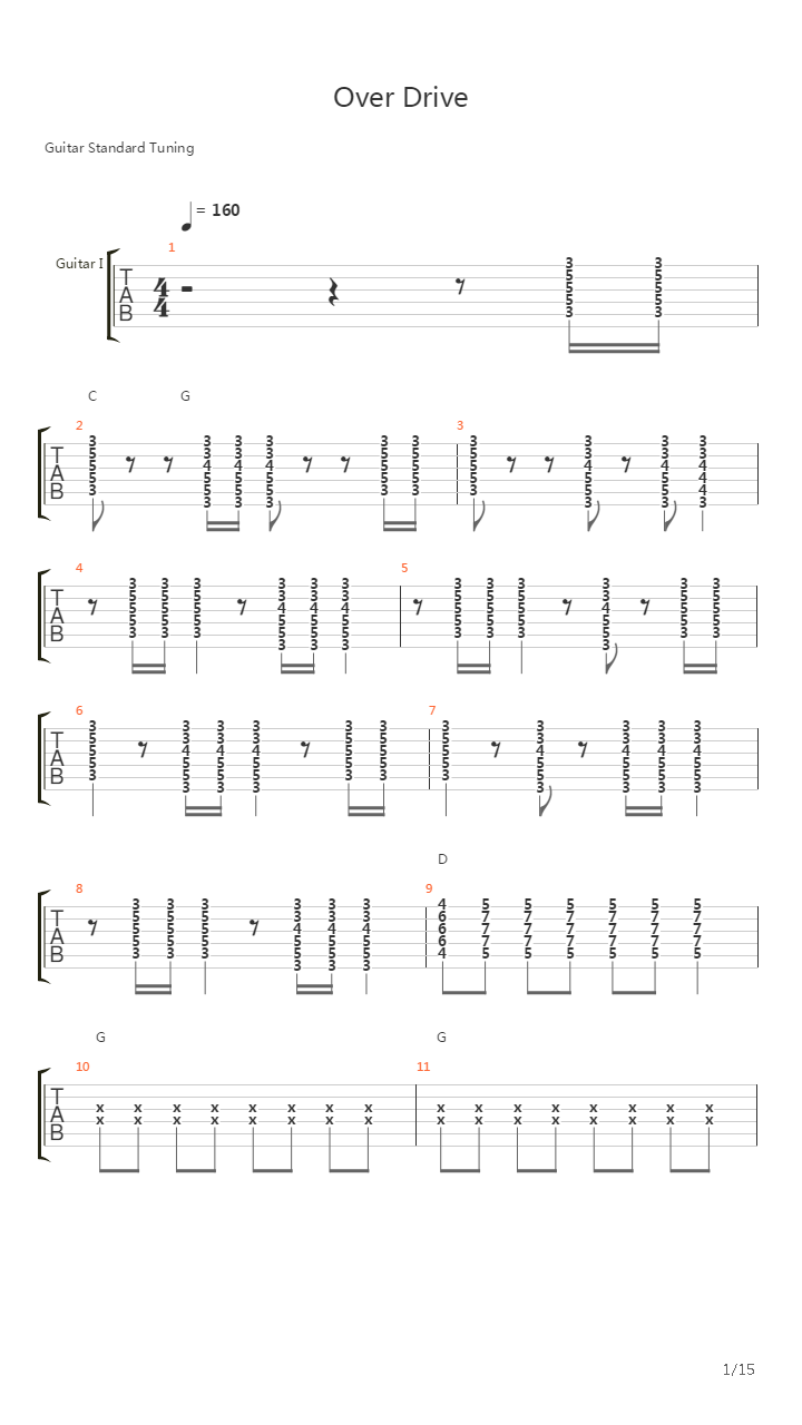 Over Drive吉他谱
