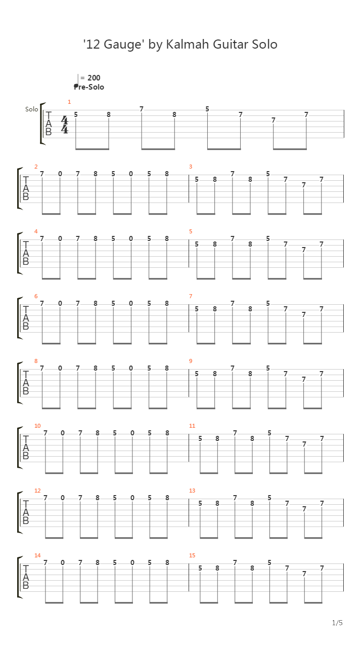 12 Gauge (Guitar Solo Tutorial by Chris Zoupa)吉他谱