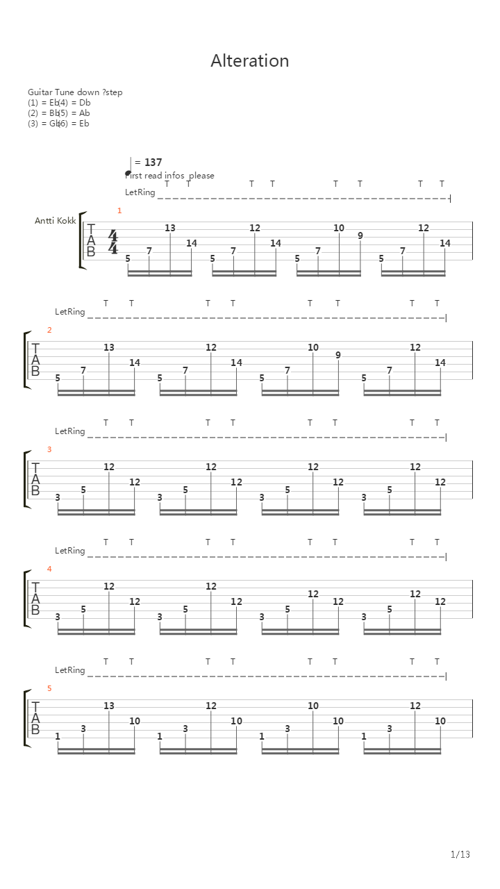 Alteration吉他谱