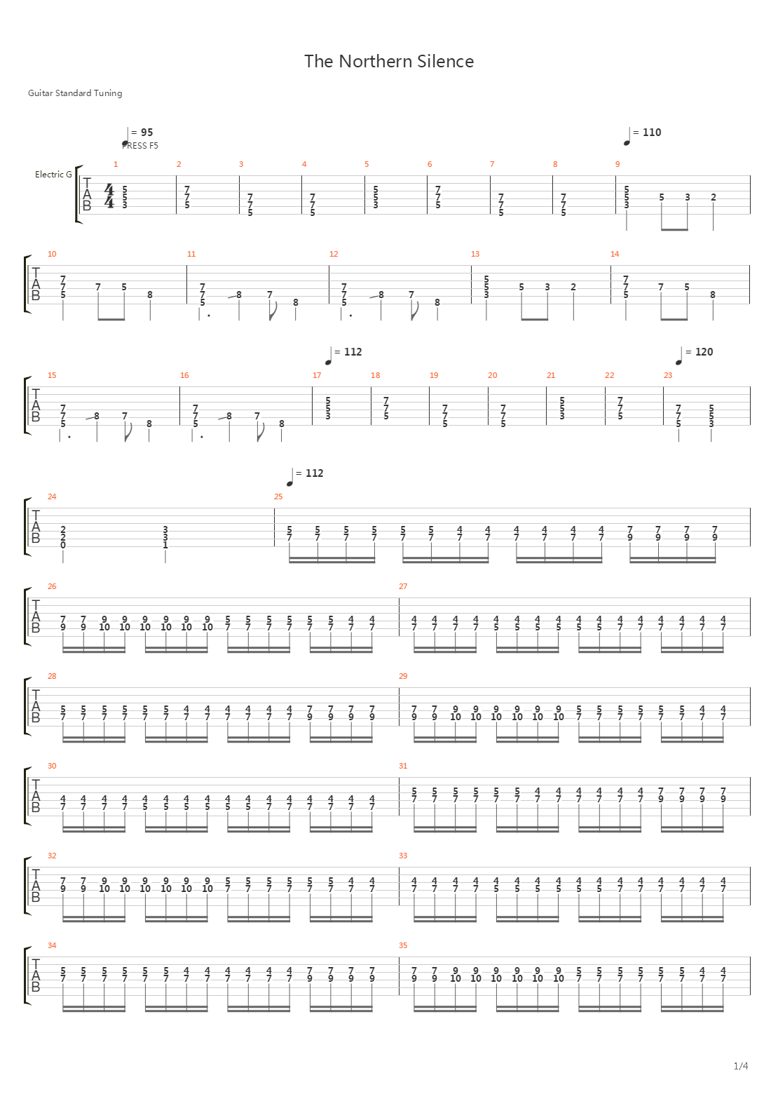 The Northern Silence吉他谱