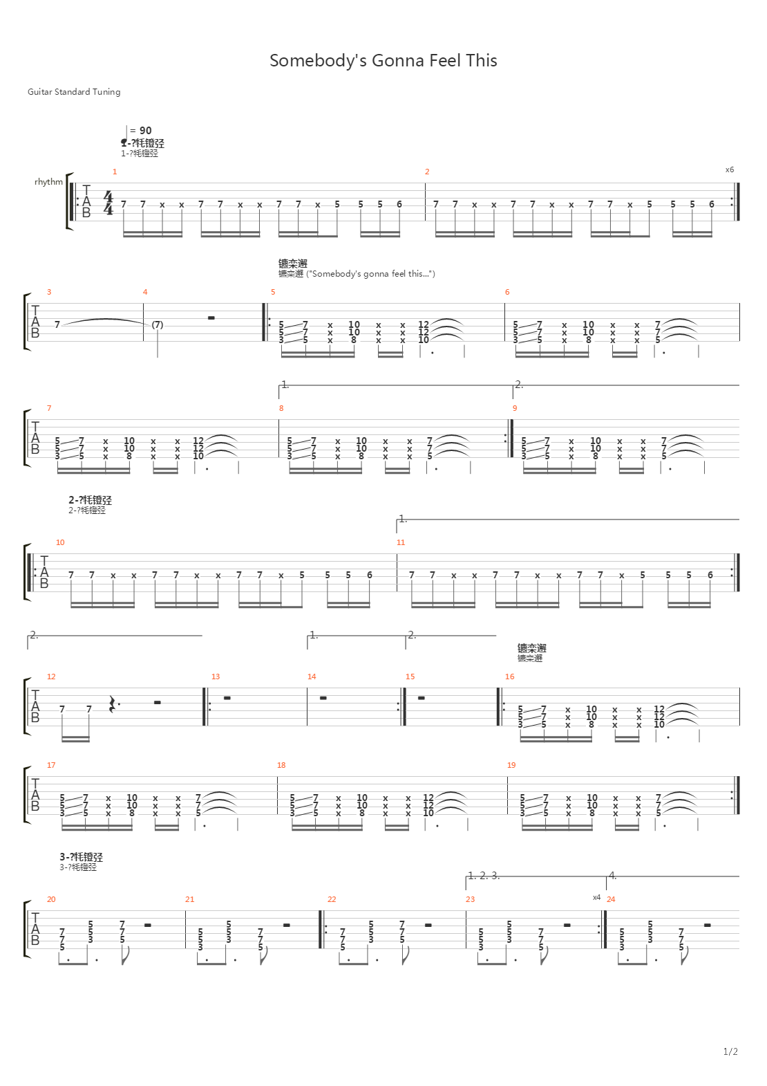 Somebodys Gonna Feel This吉他谱