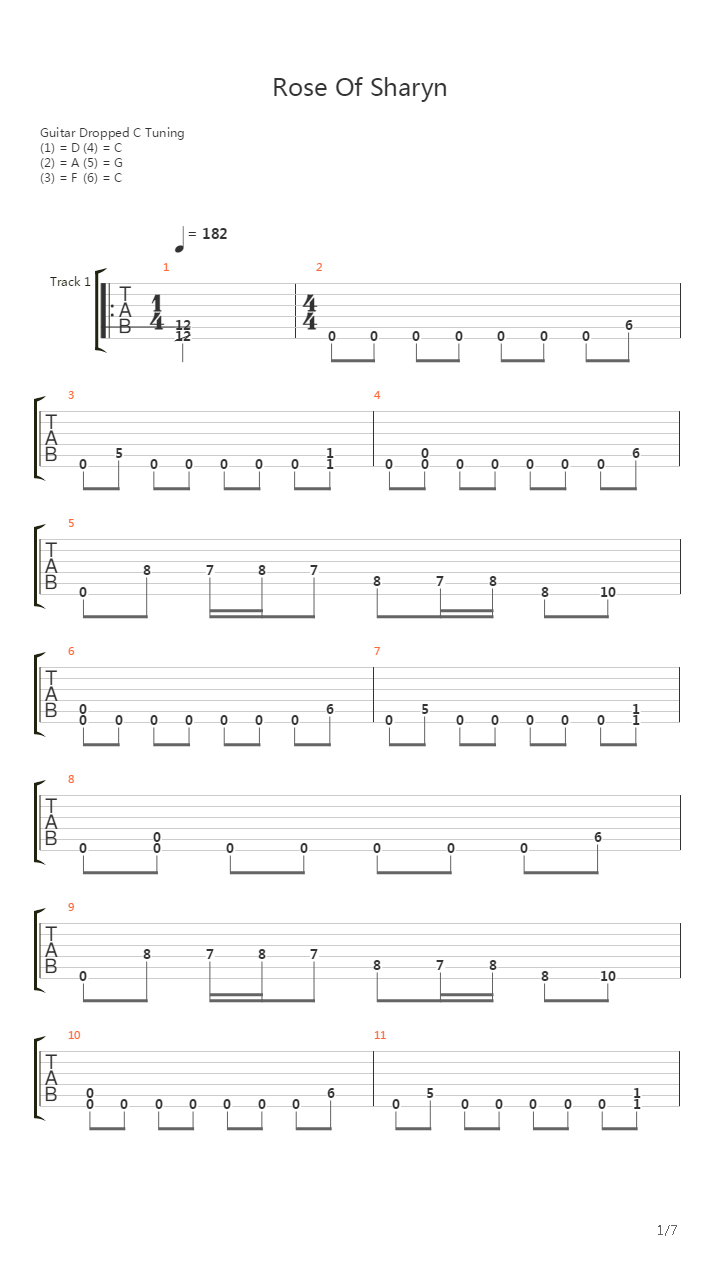 Rose Of Sharyn吉他谱