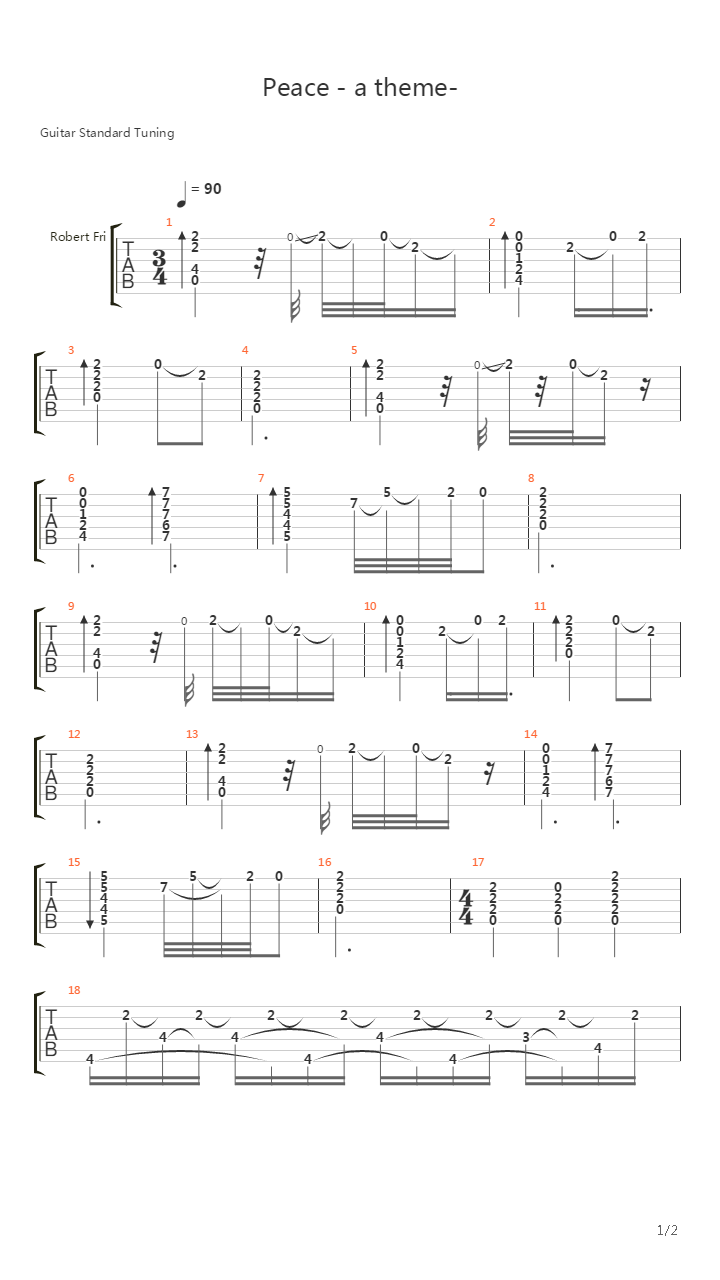 Peace - A Theme吉他谱