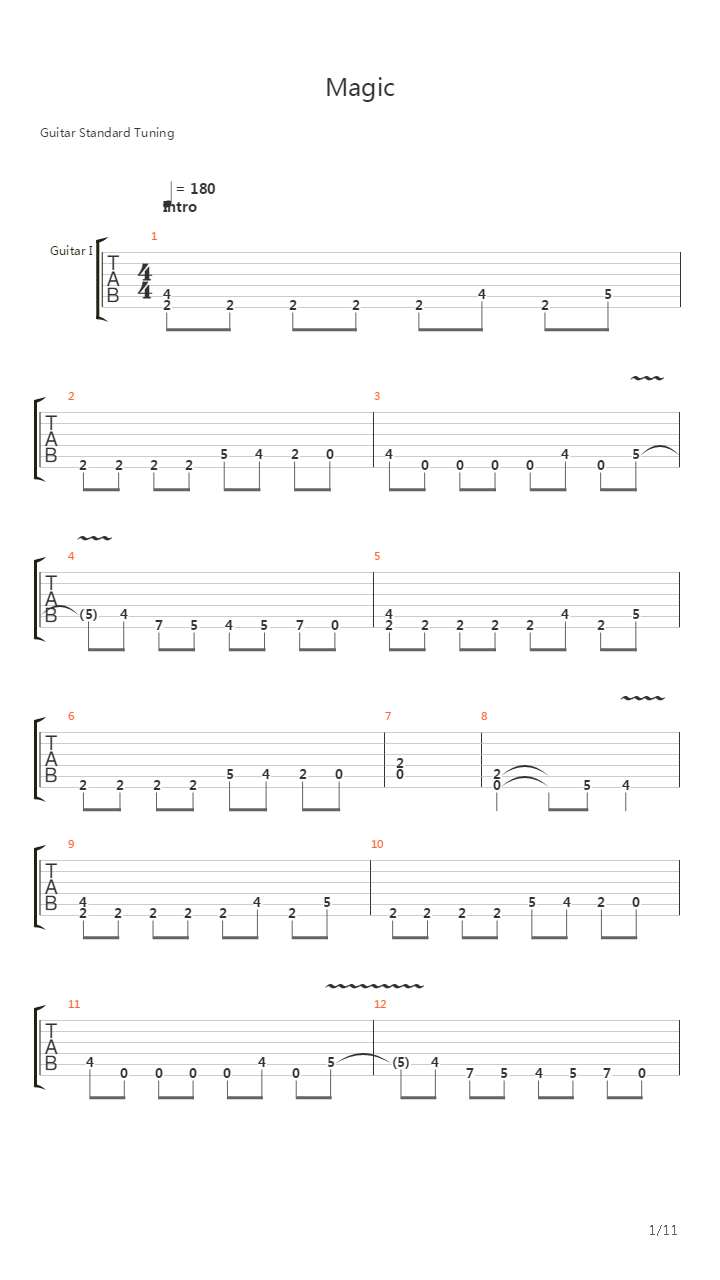 Magic吉他谱