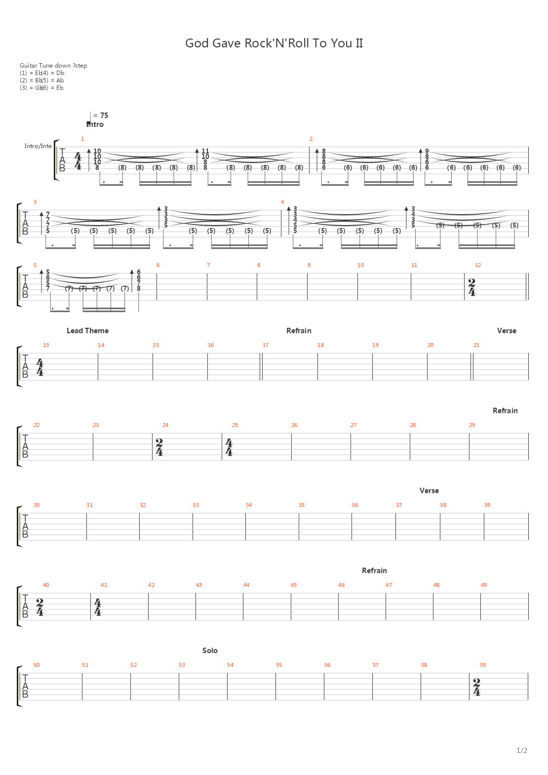 God Gave Rock And Roll To You (II)吉他谱