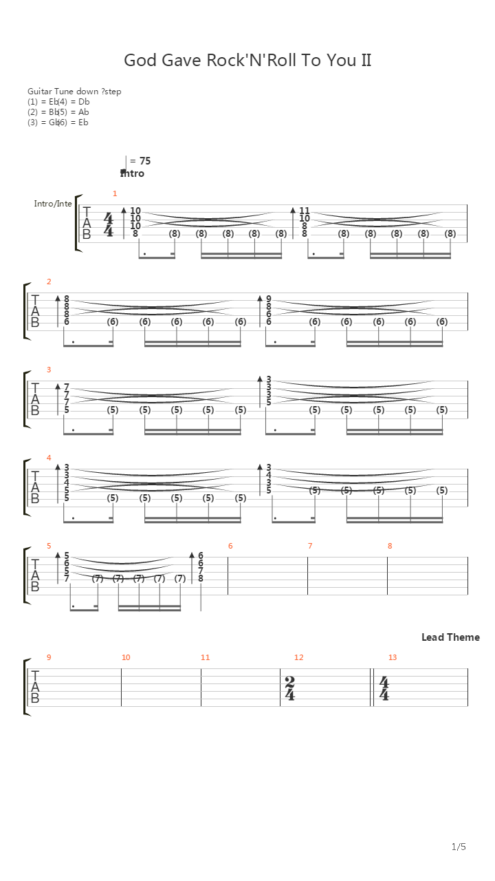 God Gave Rock And Roll To You (II)吉他谱