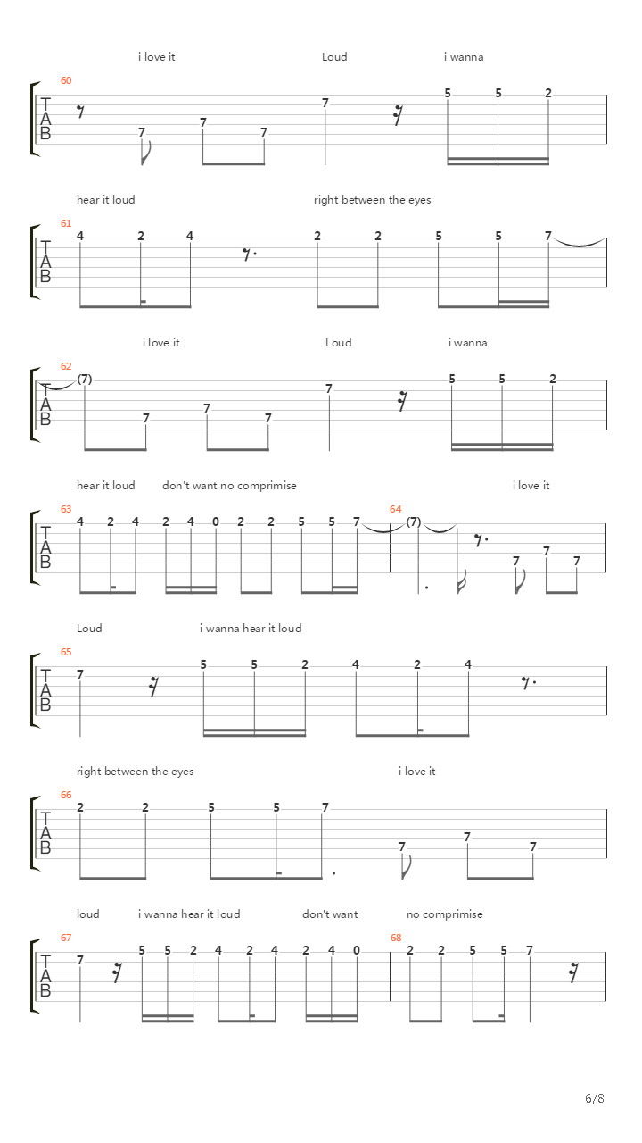 I love It Loud吉他谱