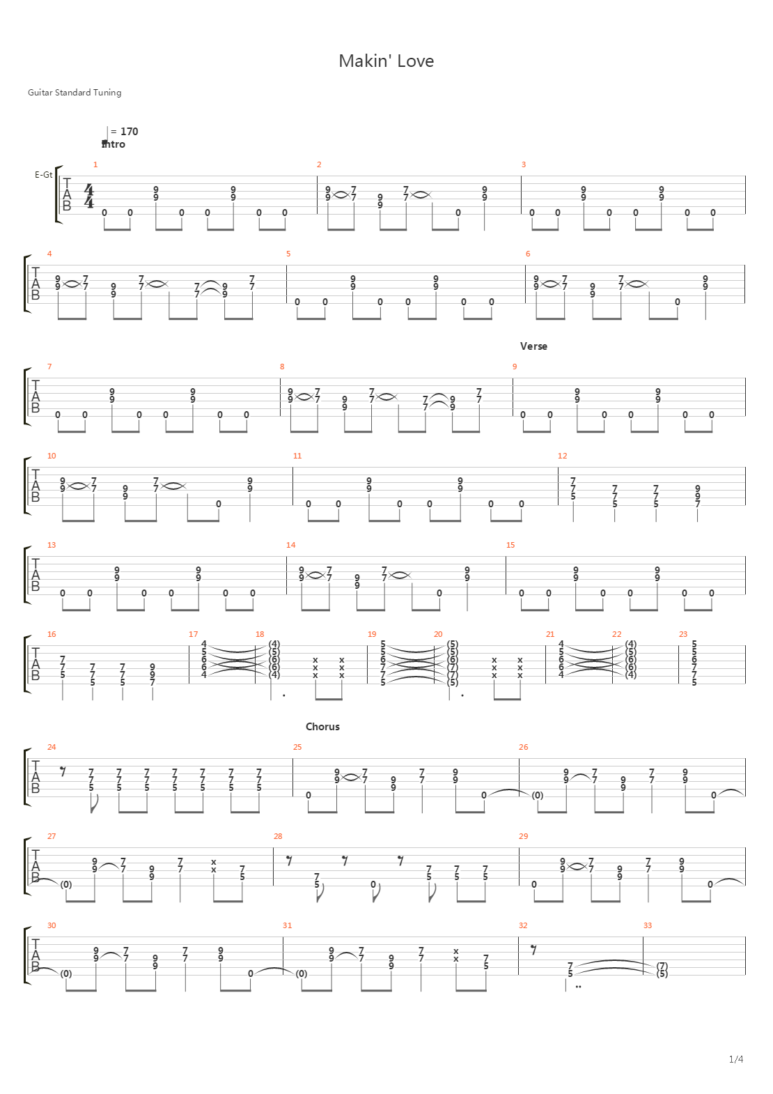 Makin Love吉他谱