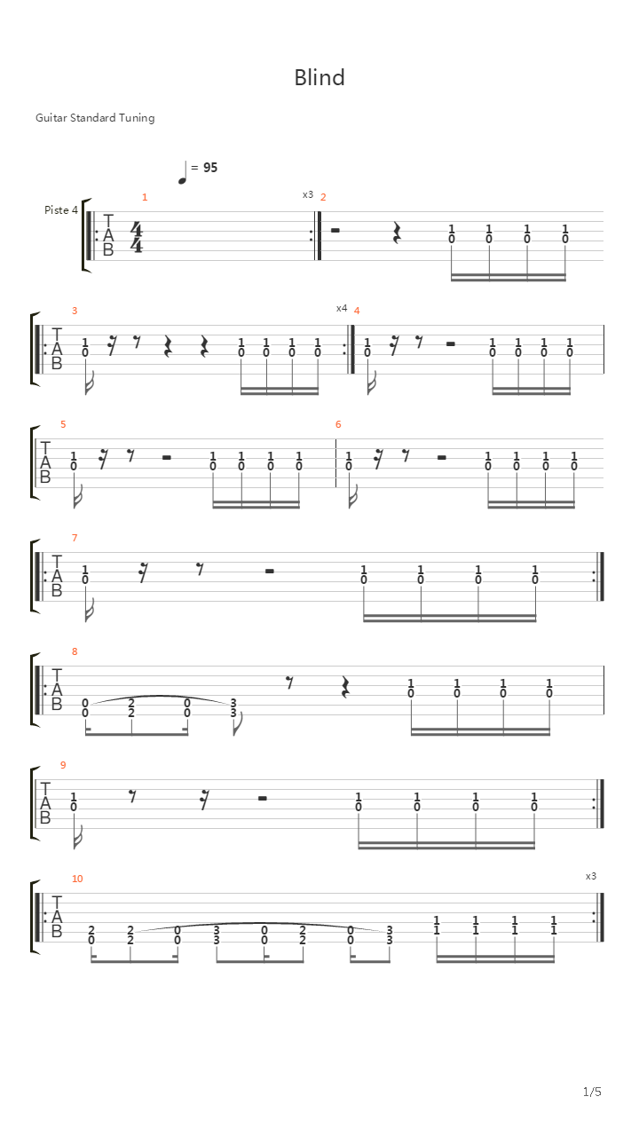 Blind吉他谱