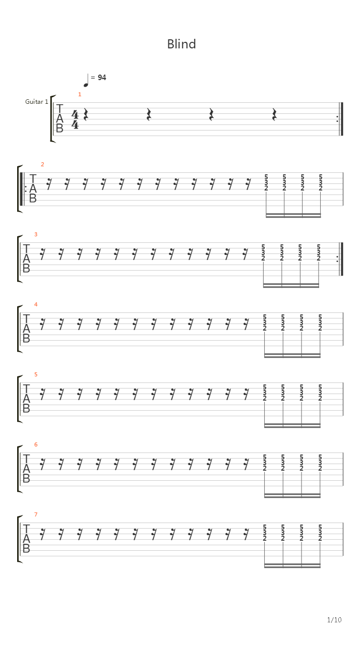 Blind吉他谱