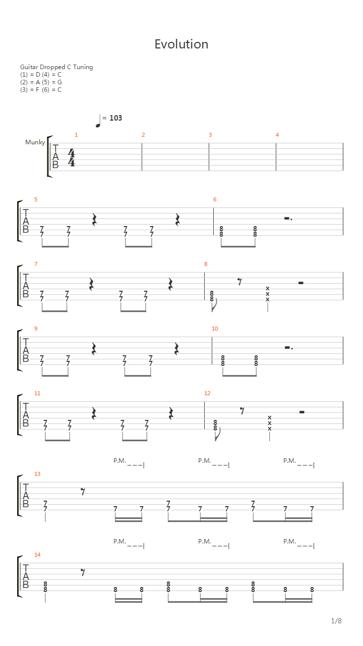 Evolution (6 String)吉他谱