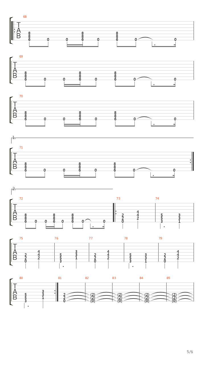 Falling Away From Me吉他谱