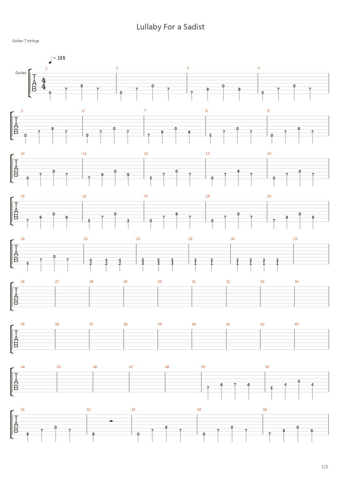 Lullaby For a Sadist吉他谱