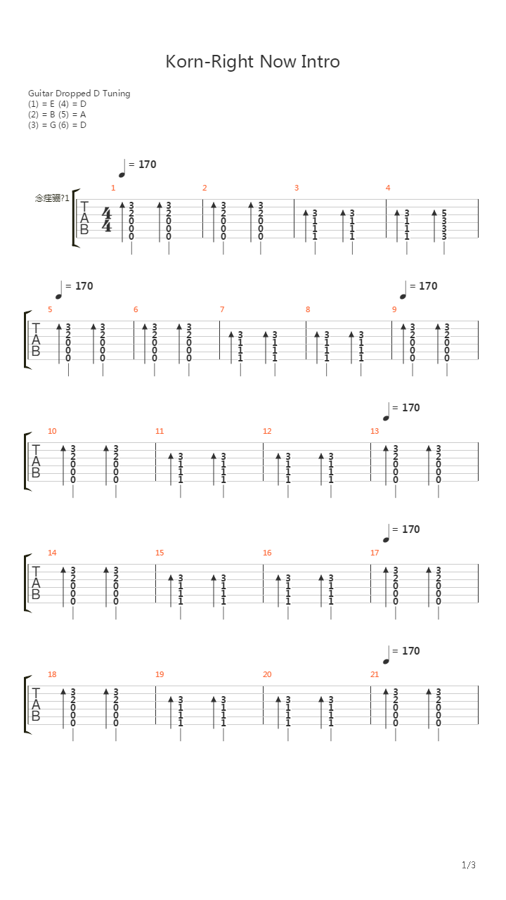 Right Now (Intro)吉他谱