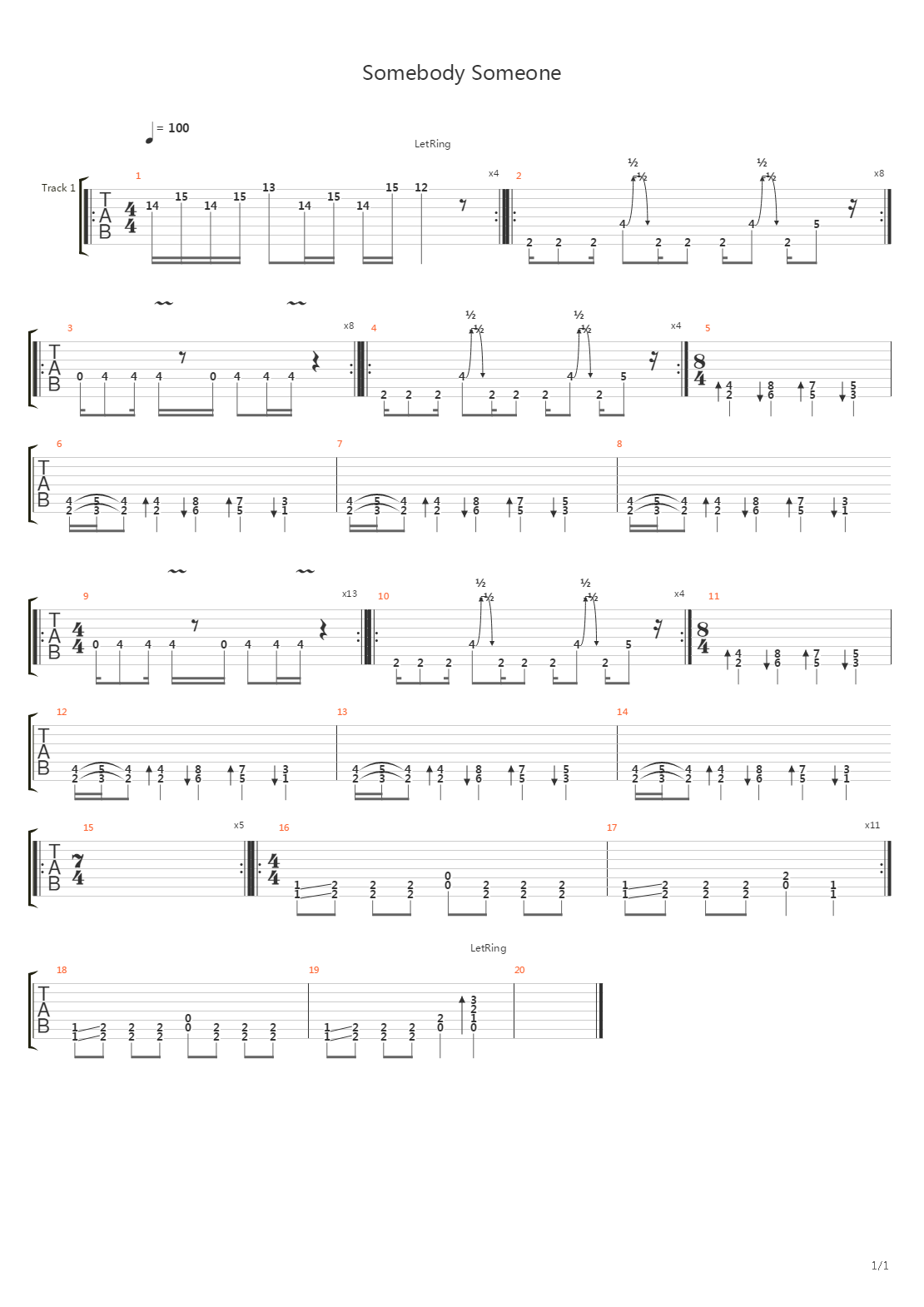 Somebody Someone吉他谱