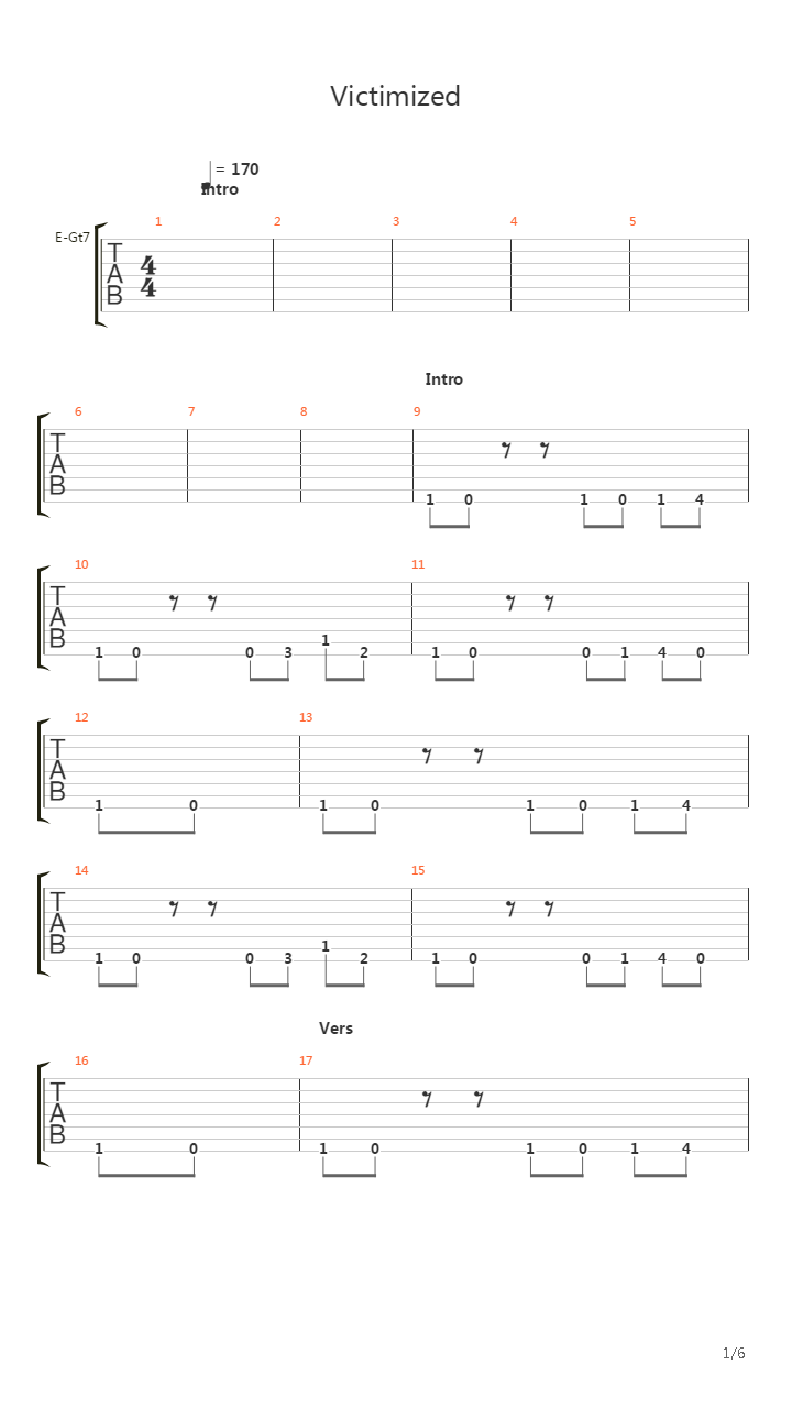 Victimized吉他谱