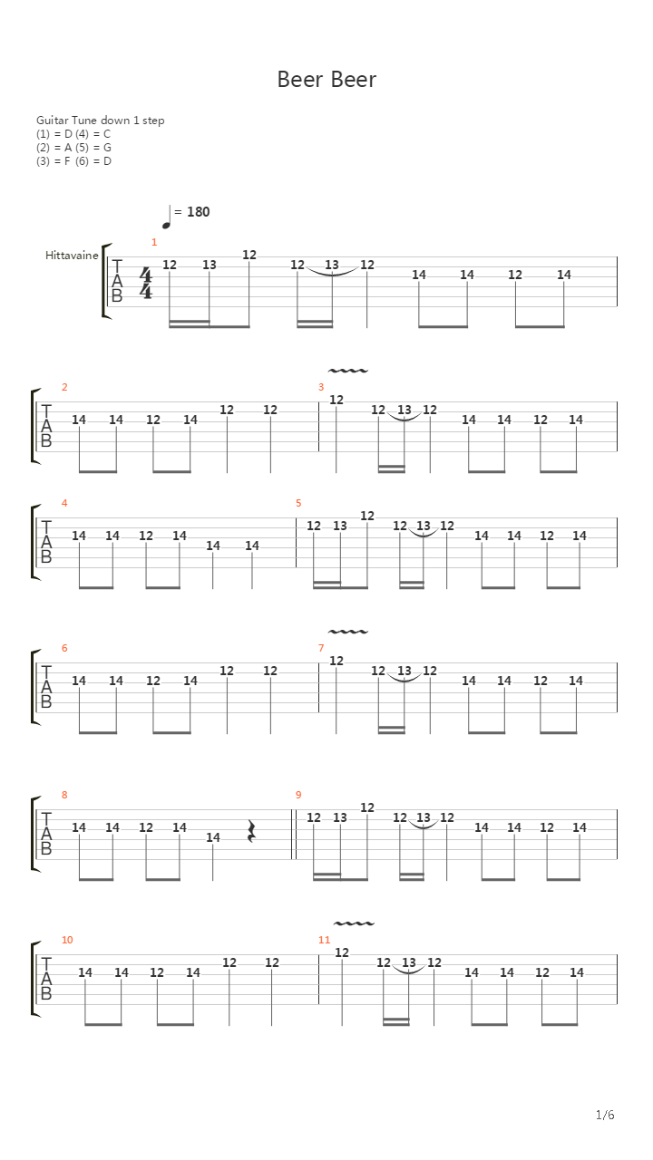 Beer Beer吉他谱