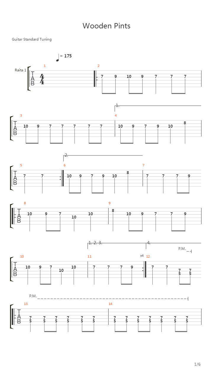 Wooden Pints吉他谱