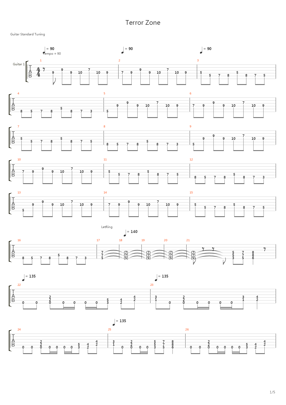 Terror Zone吉他谱