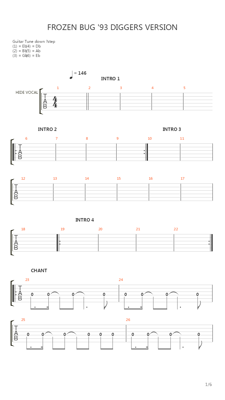 Frozen Bug 93吉他谱