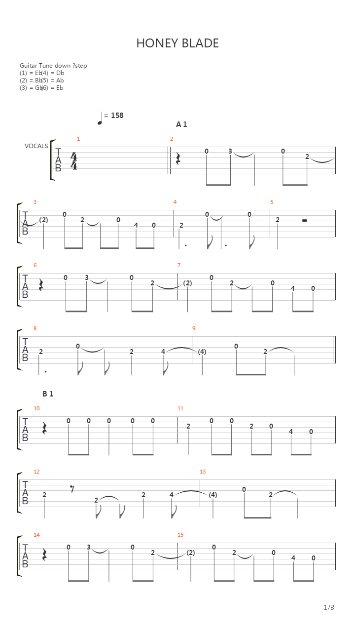 Honey Blade吉他谱