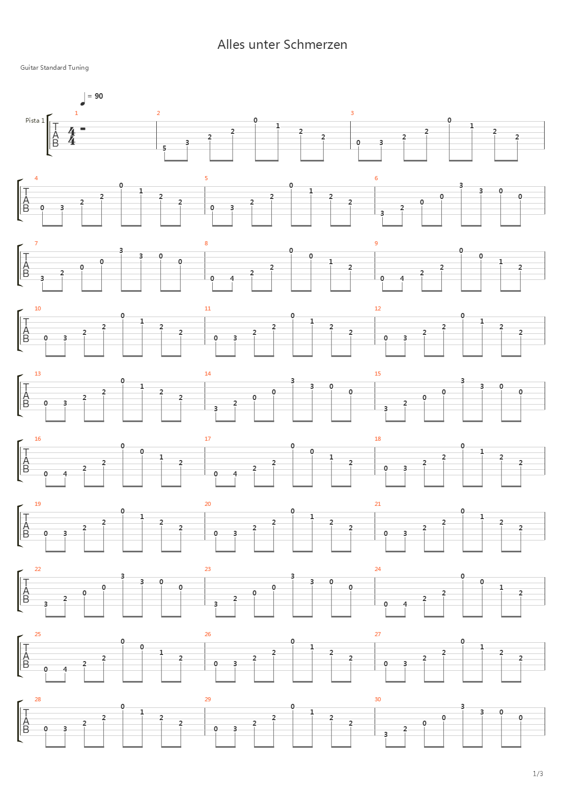 Alles unter Schmerzen吉他谱