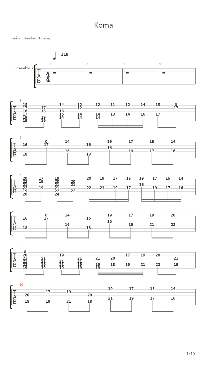 Koma吉他谱