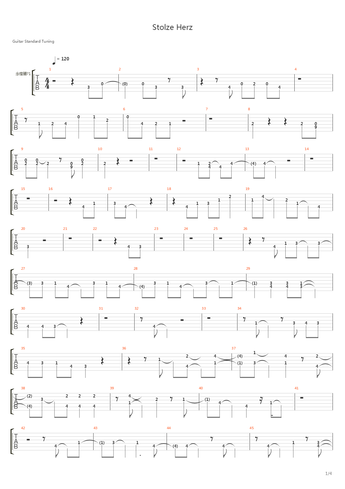 Stolzes Herz (Piano version)吉他谱