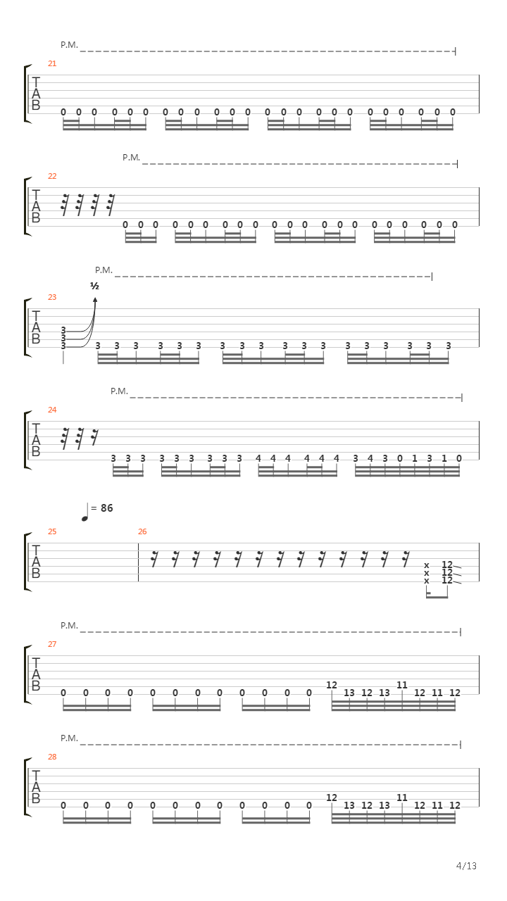 The Faded Line吉他谱