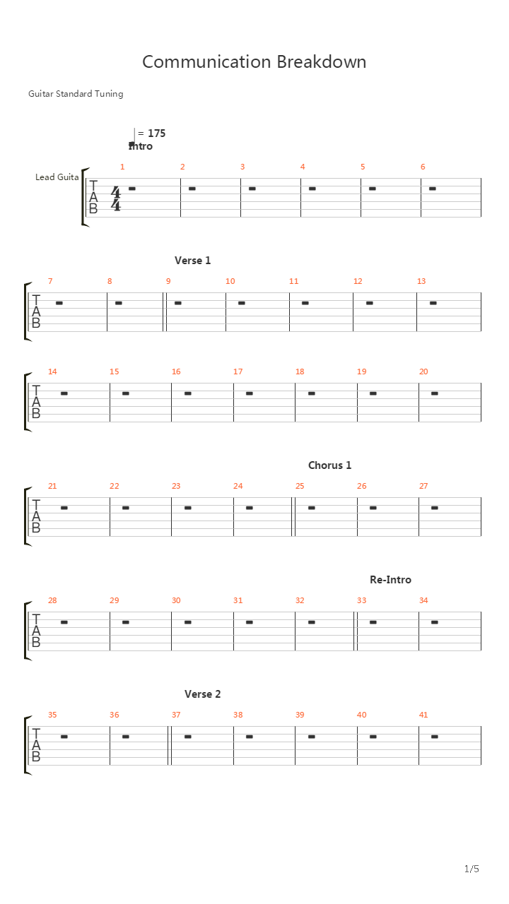 Communication Breakdown吉他谱